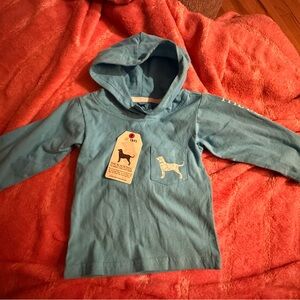 NWT The Black Dog Light Blue Kids Hoodie with Dog Graphic